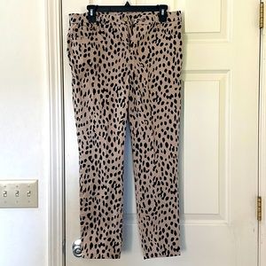 Chicos Cheetah Print Girlfriend Slim Leg Dress Jeans